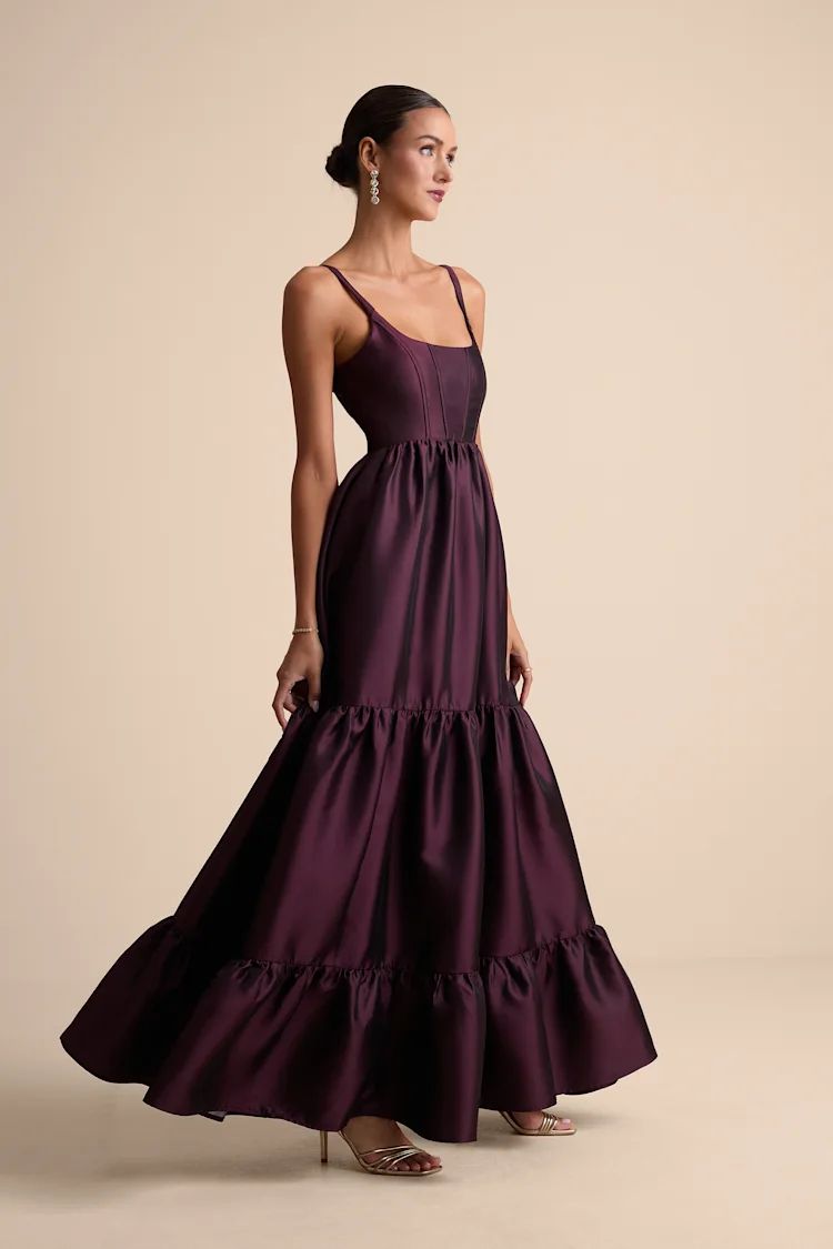 Corset Tier Plum Dress | Lulus