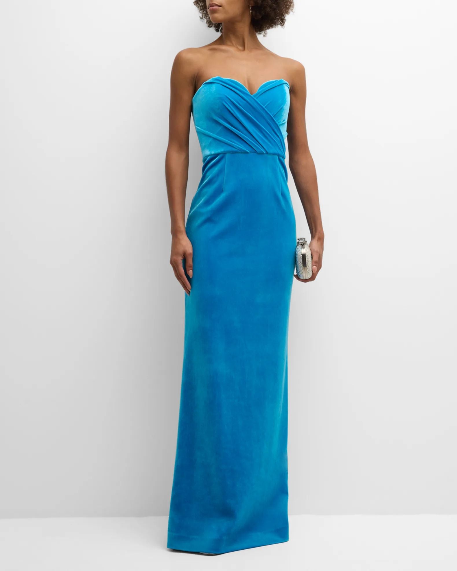 Blue Bernadette Velvet Dress | Rebecca Vallance