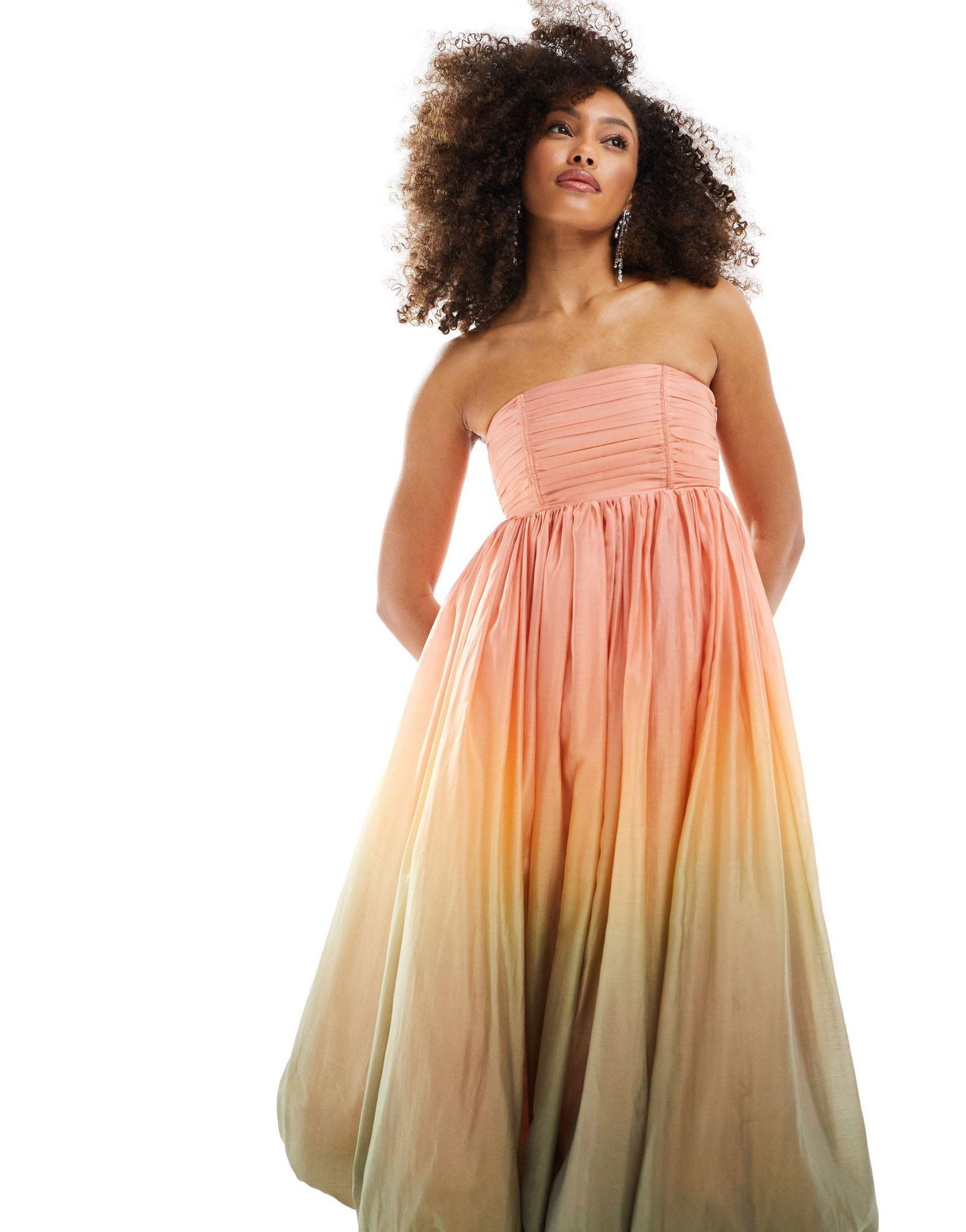 Women's Strapless Midaxi Dress With Puffball Hem | & Other Stories
