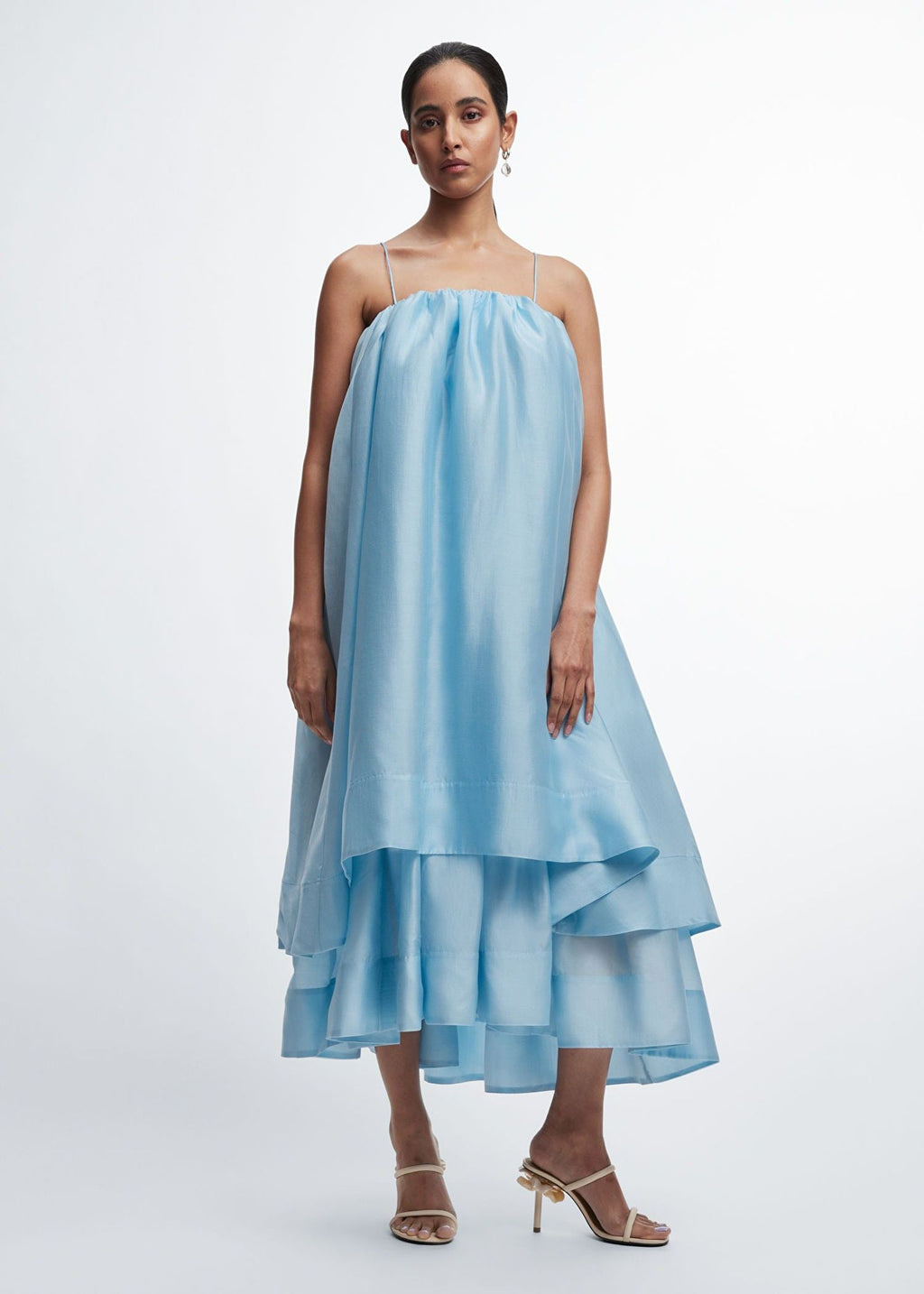royal blue lace dresses Kearny Ruffle Maxi Dress — Blue Floral Maxi