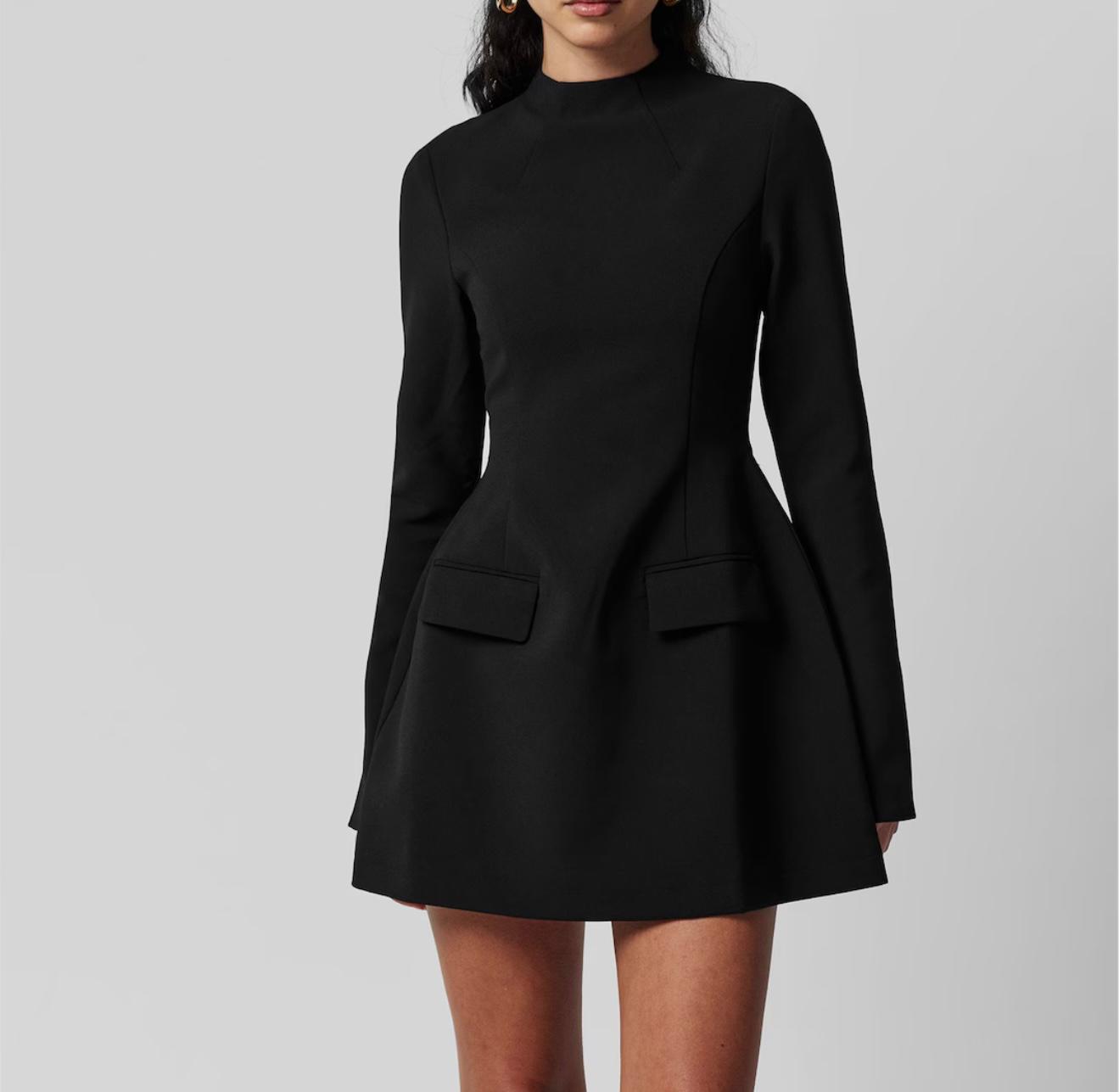 Split Sleeve Mini Dress Black | Odd Muse