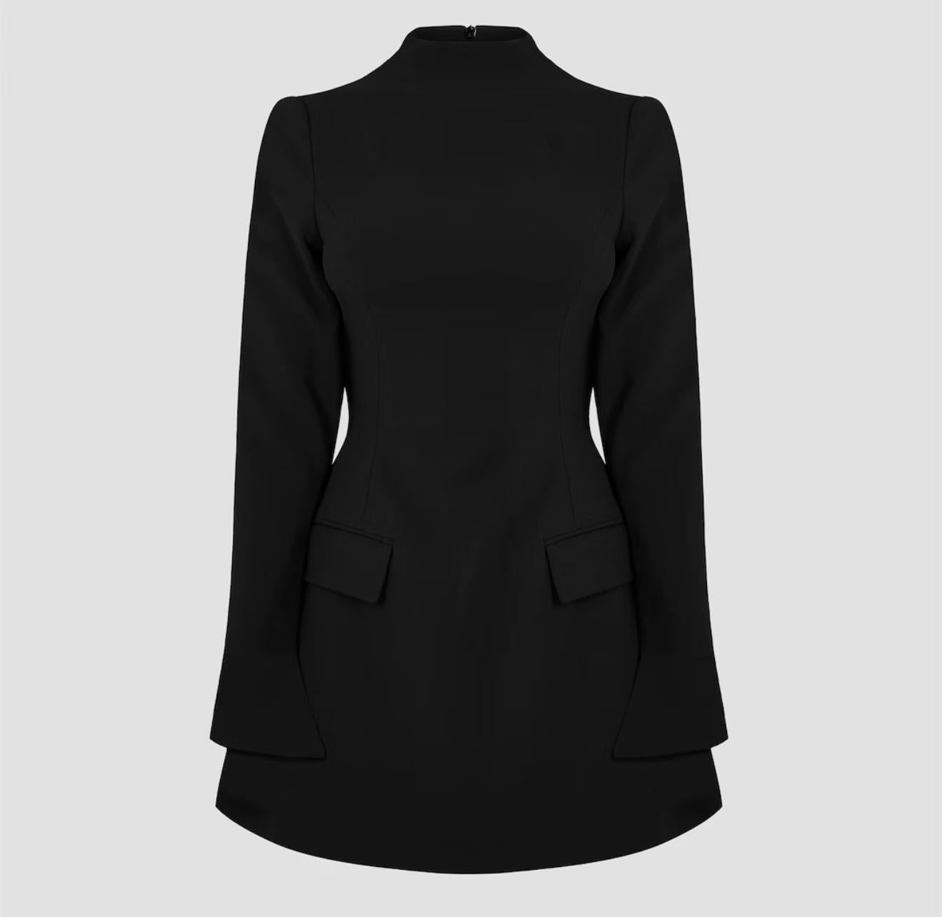 Split Sleeve Mini Dress Black | Odd Muse
