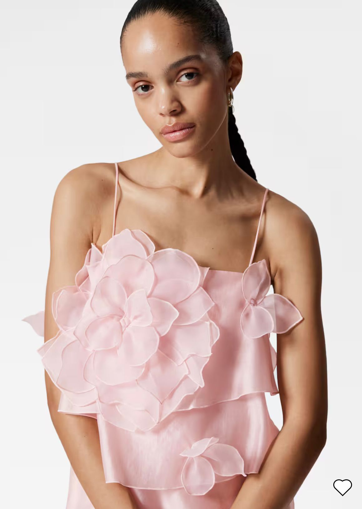 Baby Pink Floral Appliqué Chiffon Layered Dress | & Other Stories