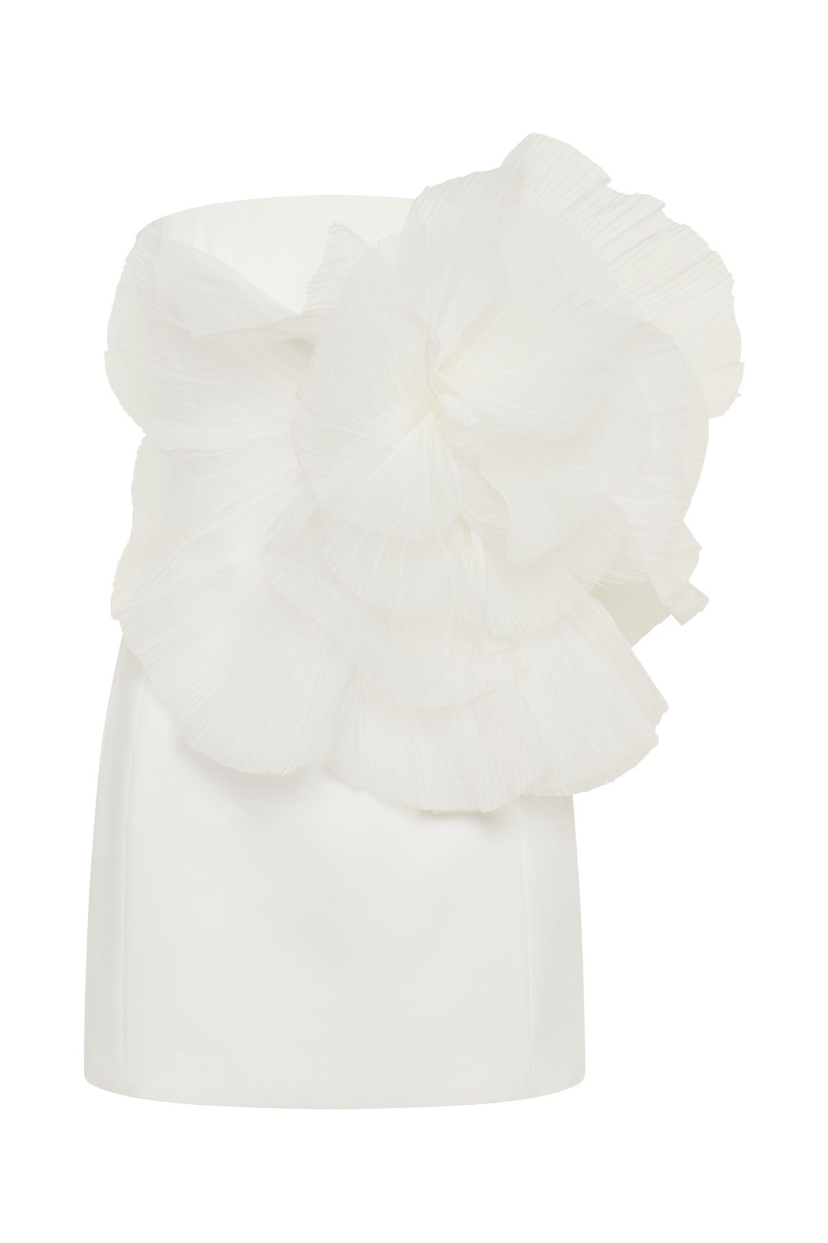 Strapless Bridal Mini with Oversized Flower | MESHKI