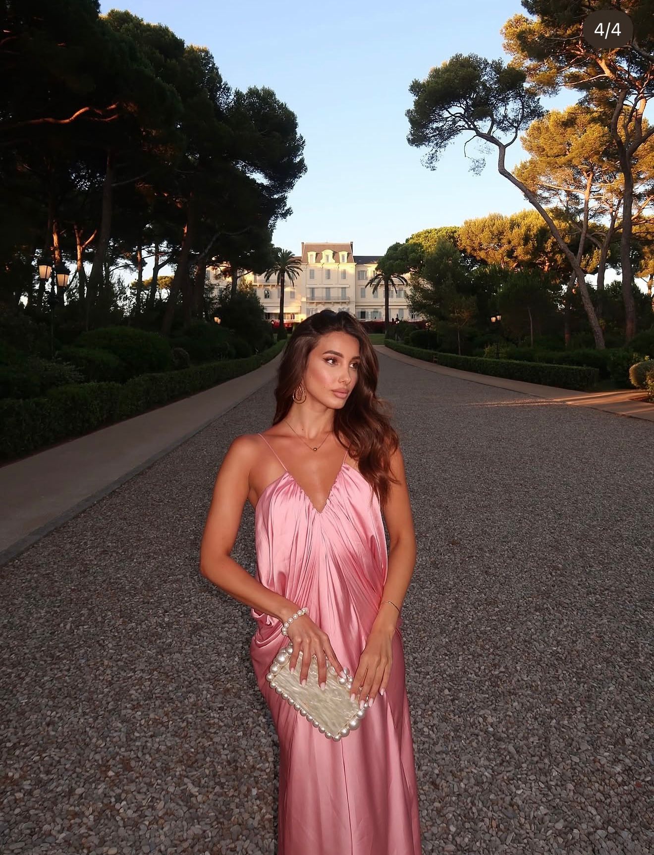 Satin Drape Maxi Dress | Blush Pink | Zara