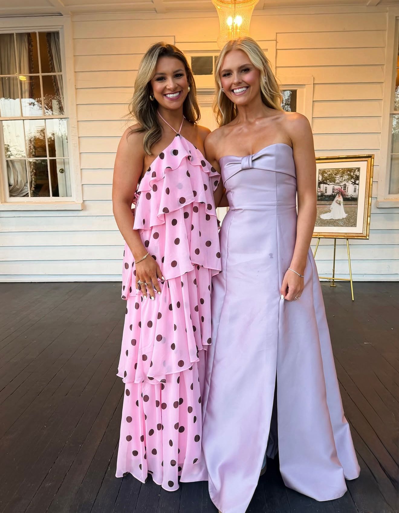Chasity Halterneck Maxi Dress | Petals & Pup | Baby Pink & Brown Polka Dot