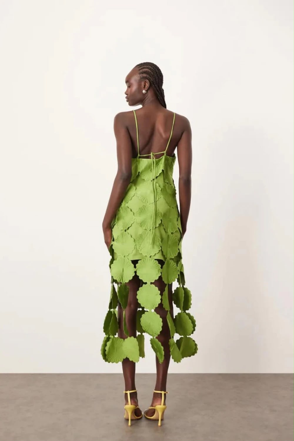 Green Cutwork Floral Midi Dress | Arrange