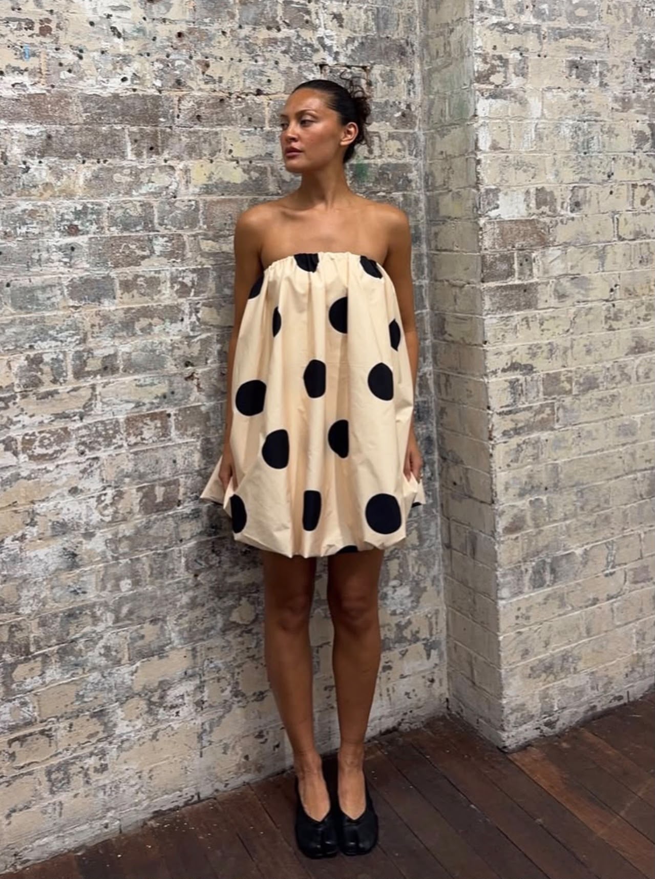 Gaia Bubble Dress | Creme Spot | The Wolf Gang