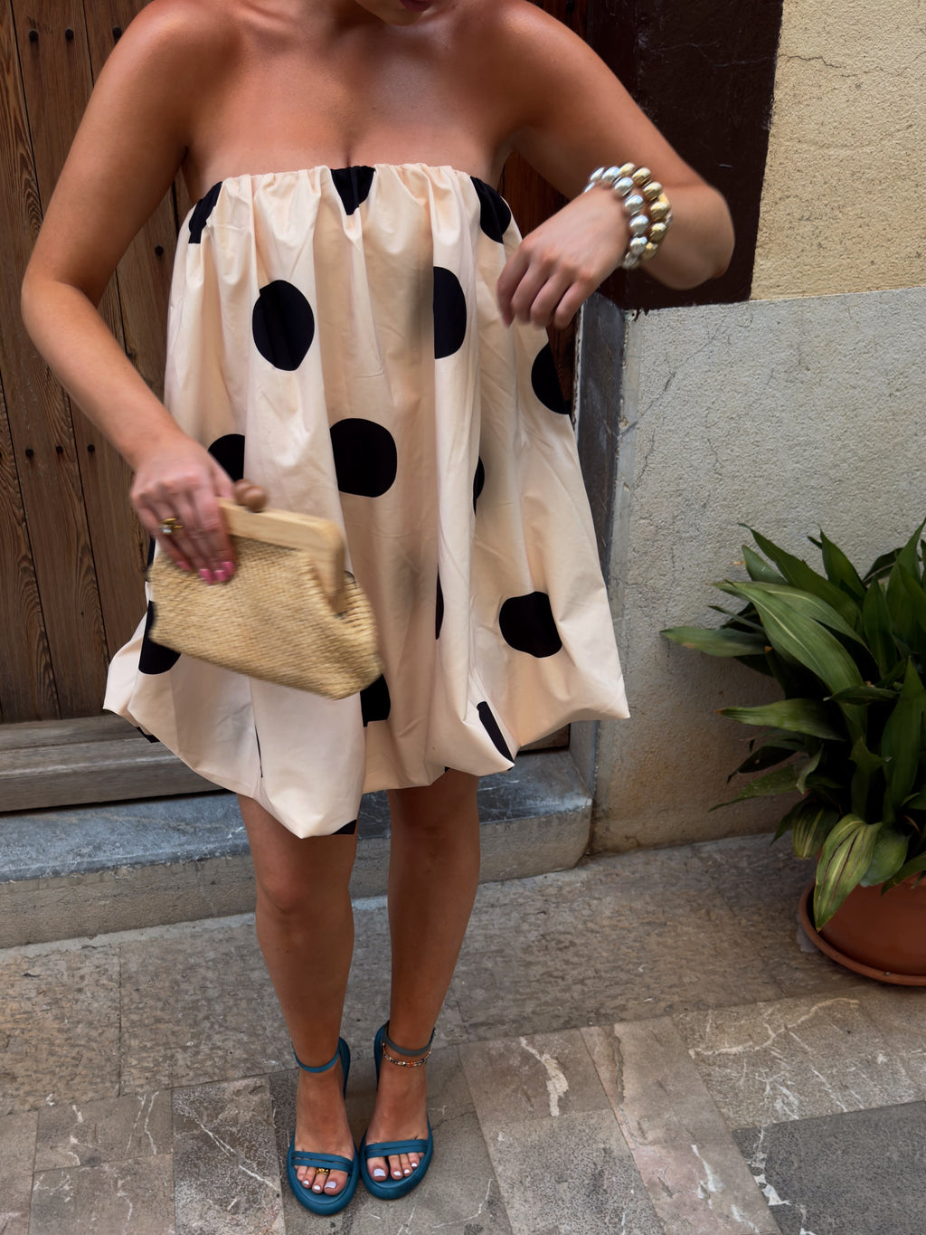 Gaia Bubble Dress | Creme Spot | The Wolf Gang