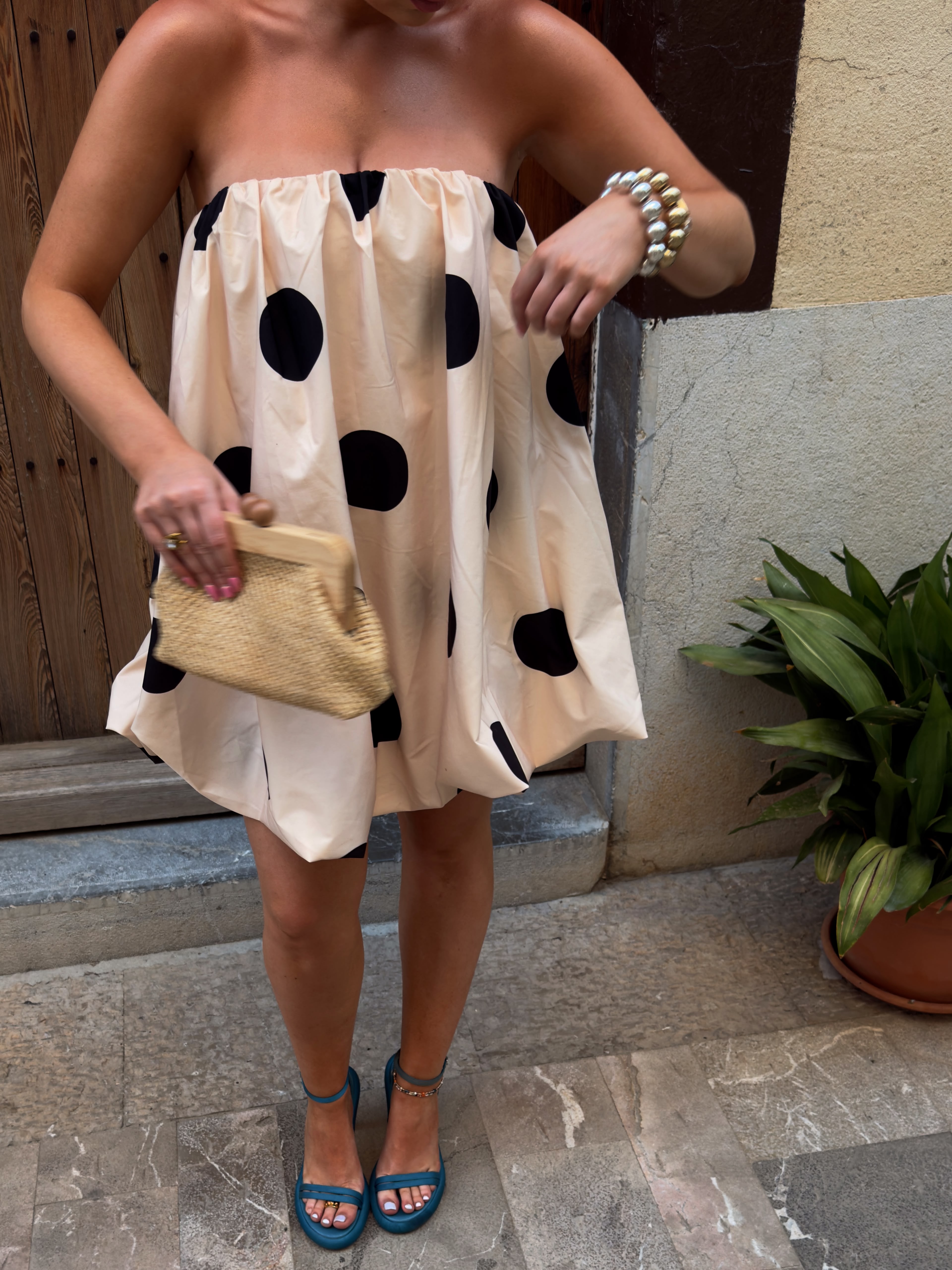 Gaia Bubble Dress | Creme Spot | The Wolf Gang