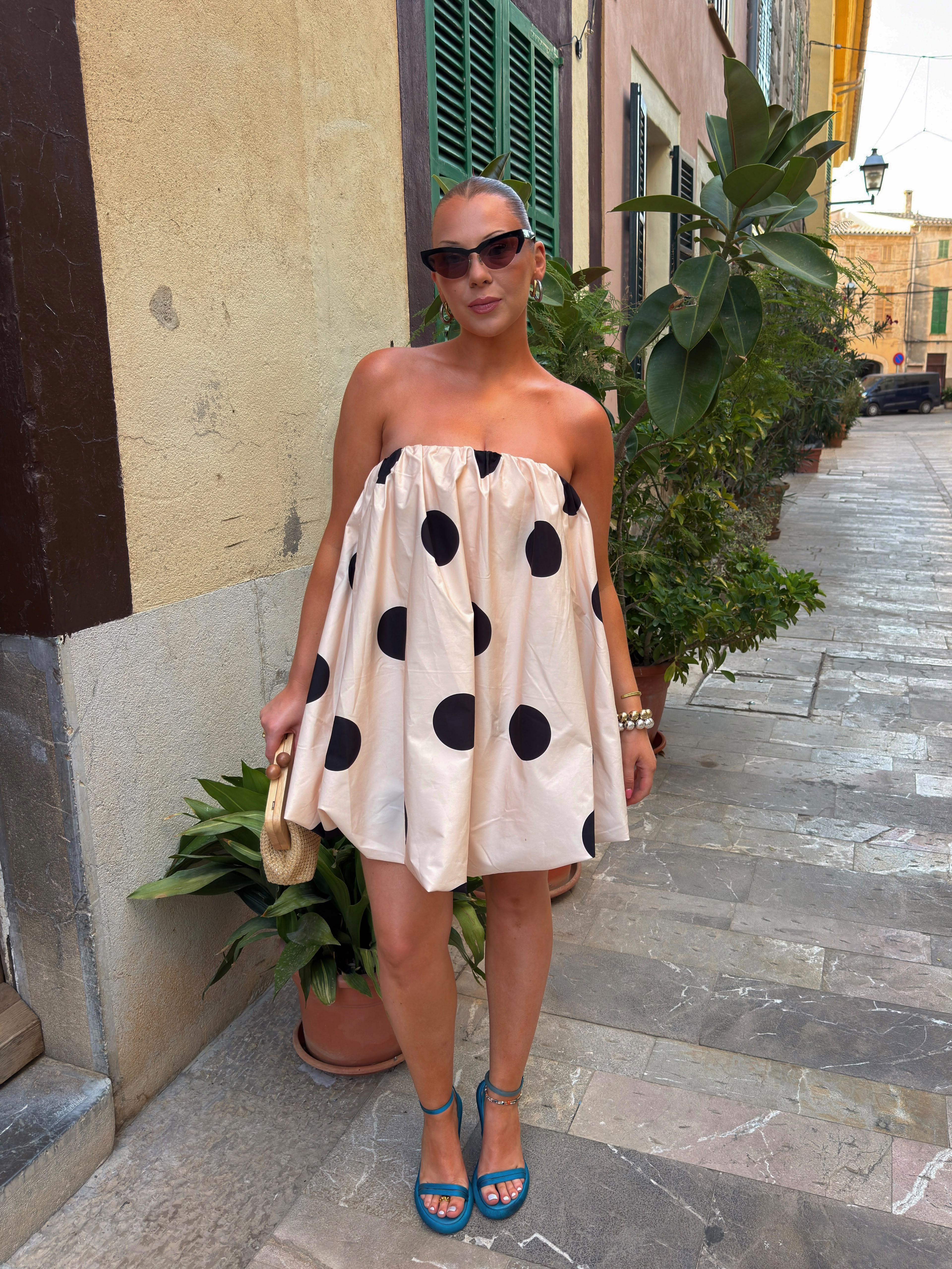 Gaia Bubble Dress | Creme Spot | The Wolf Gang