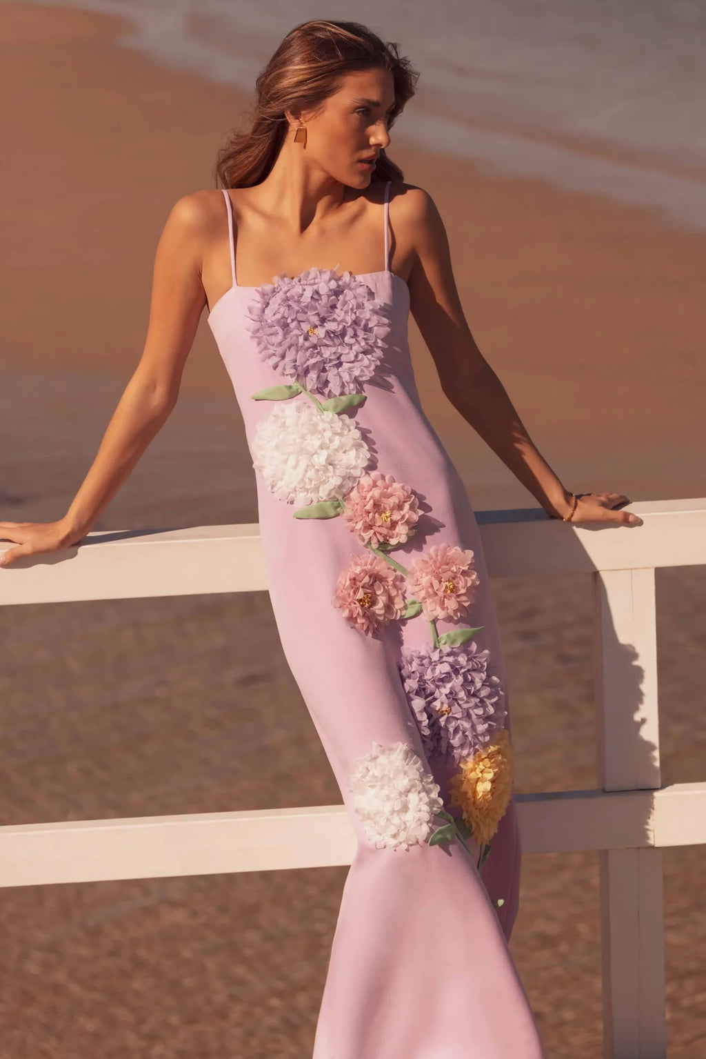 Purple Buttercup Embroidered Maxi Dress | Elliatt