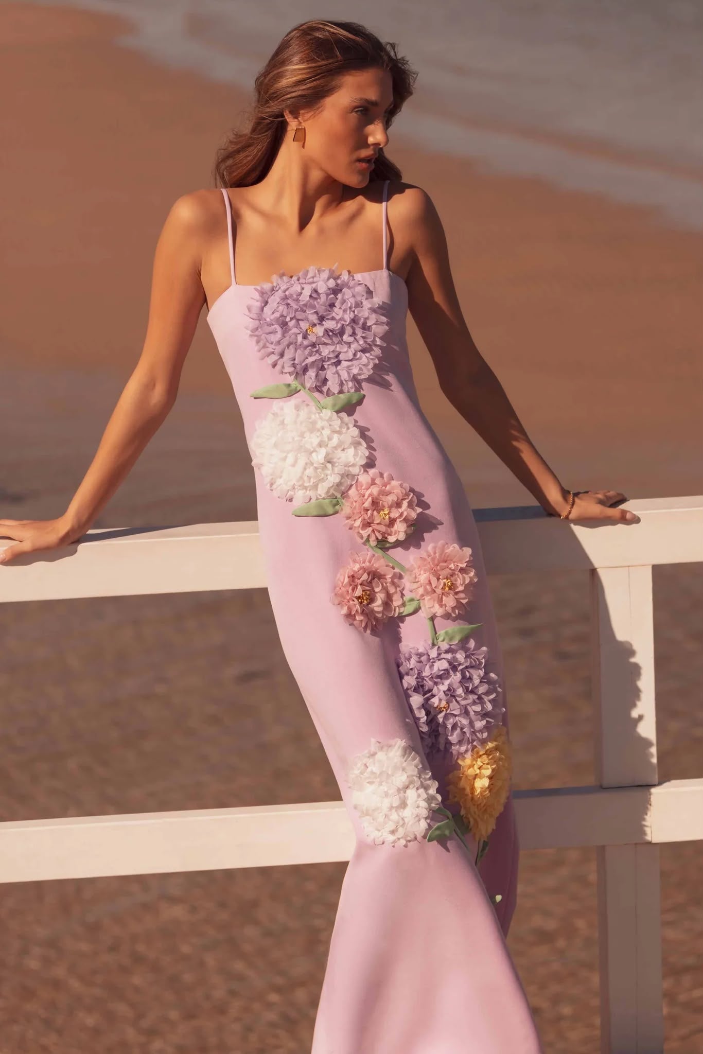 Purple Buttercup Embroidered Maxi Dress | Elliatt