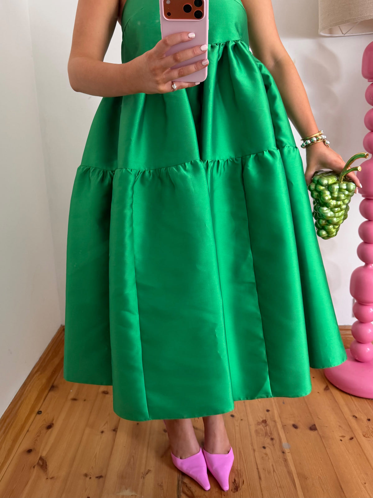 Green Tier Midi Dress | Buzina