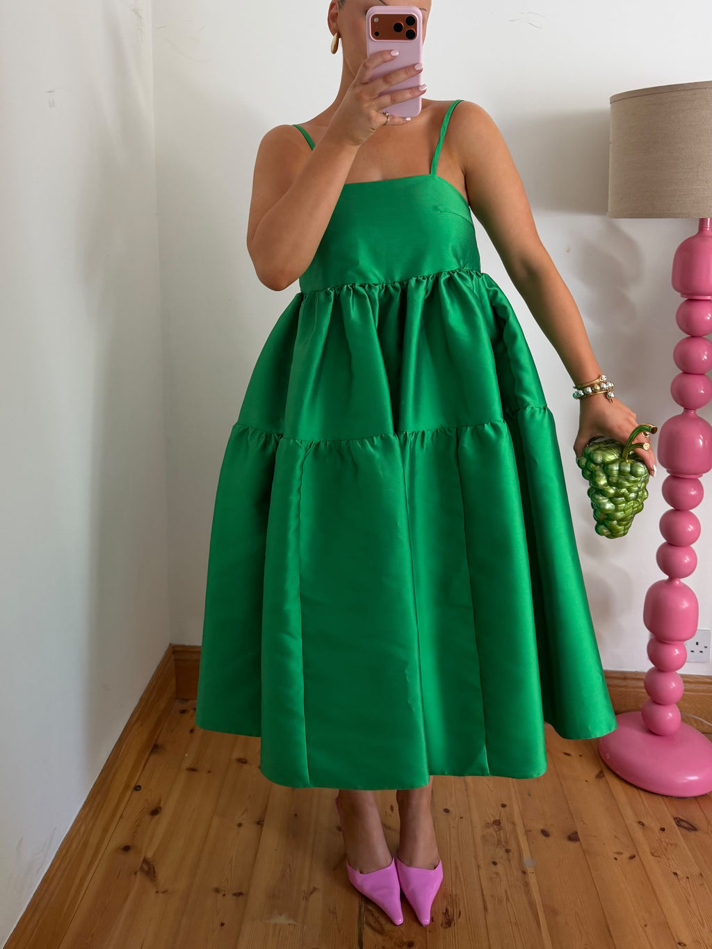 Green Tier Midi Dress | Buzina