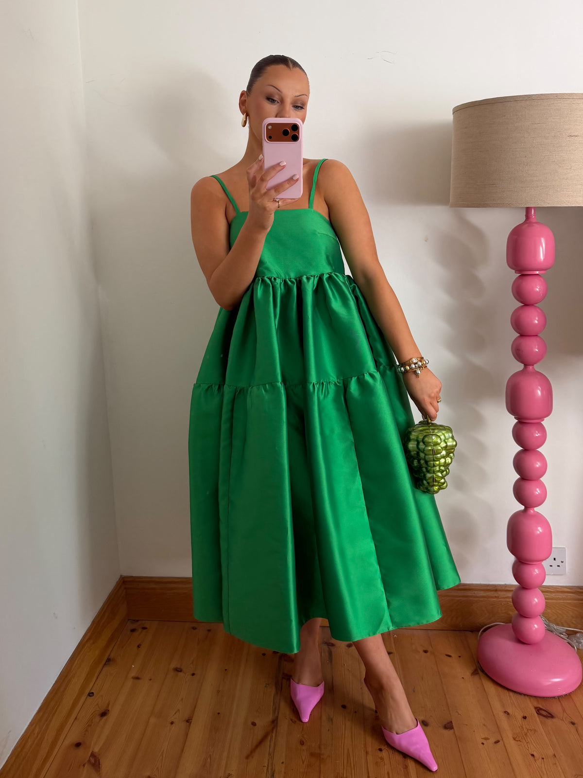 Green Tier Midi Dress | Buzina