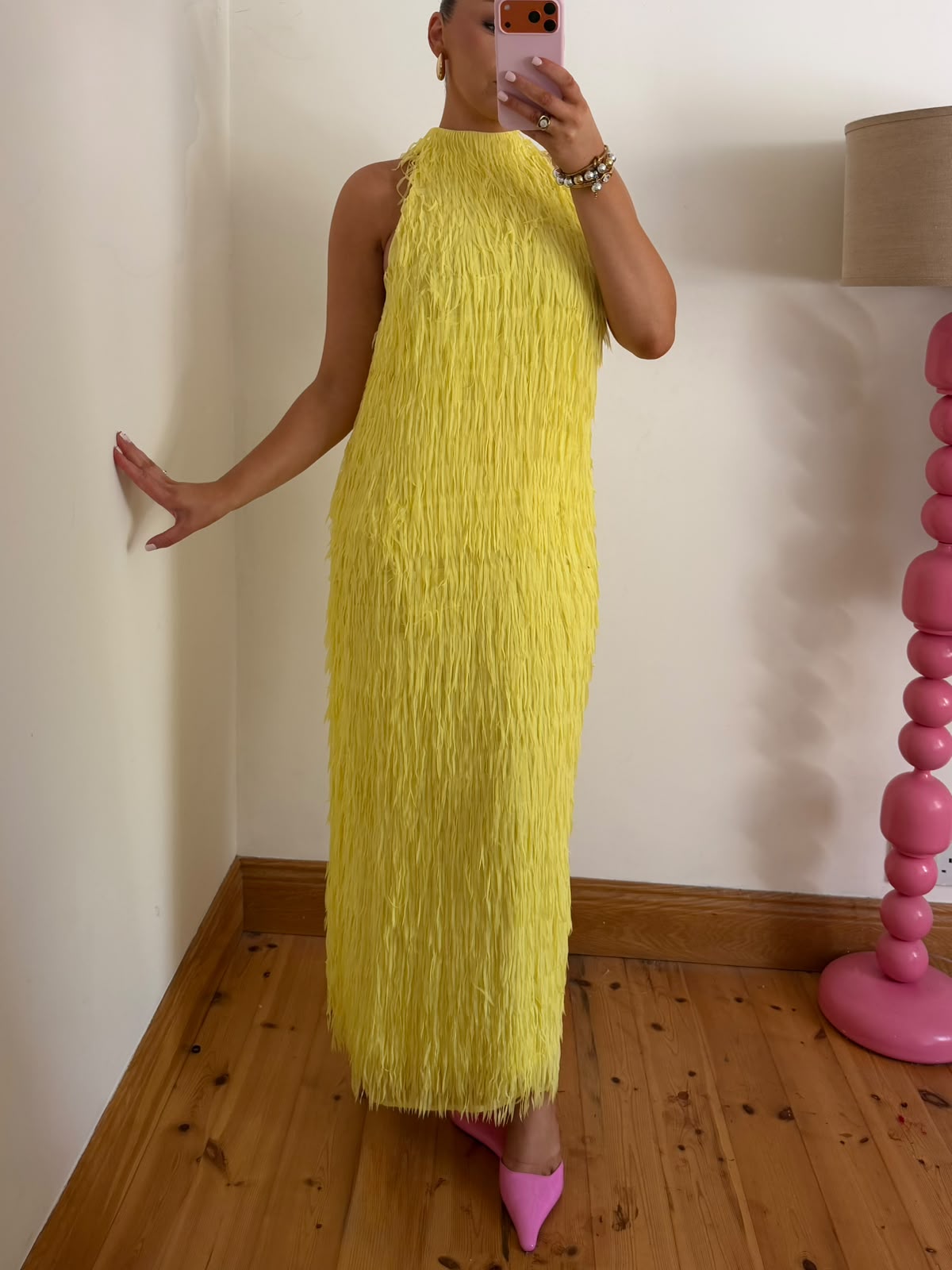 Statement Fringed Maxi Dress In Yellow | Asos Edition
