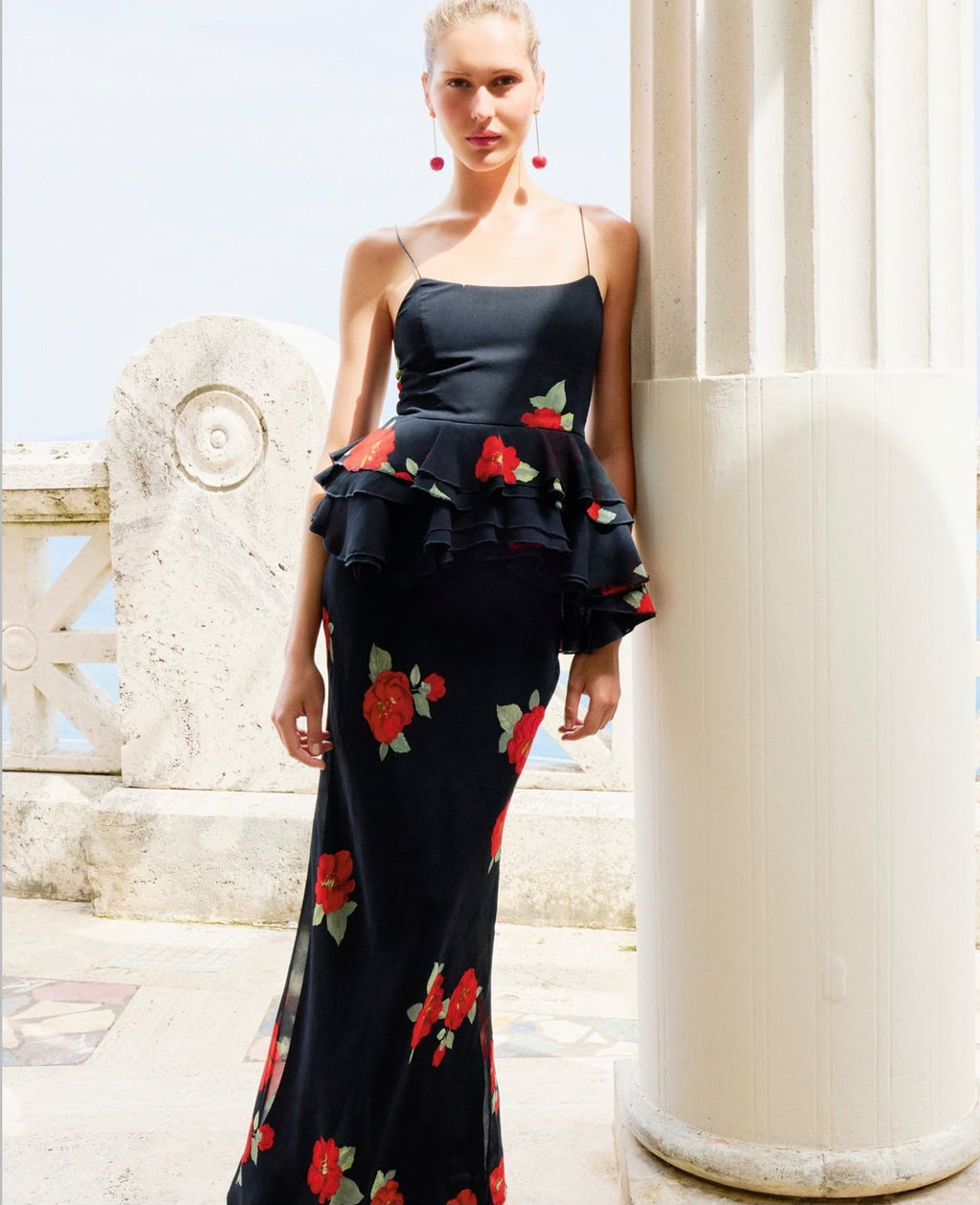 Peplum Ruffle Co-Ord in Floral Print | Zara