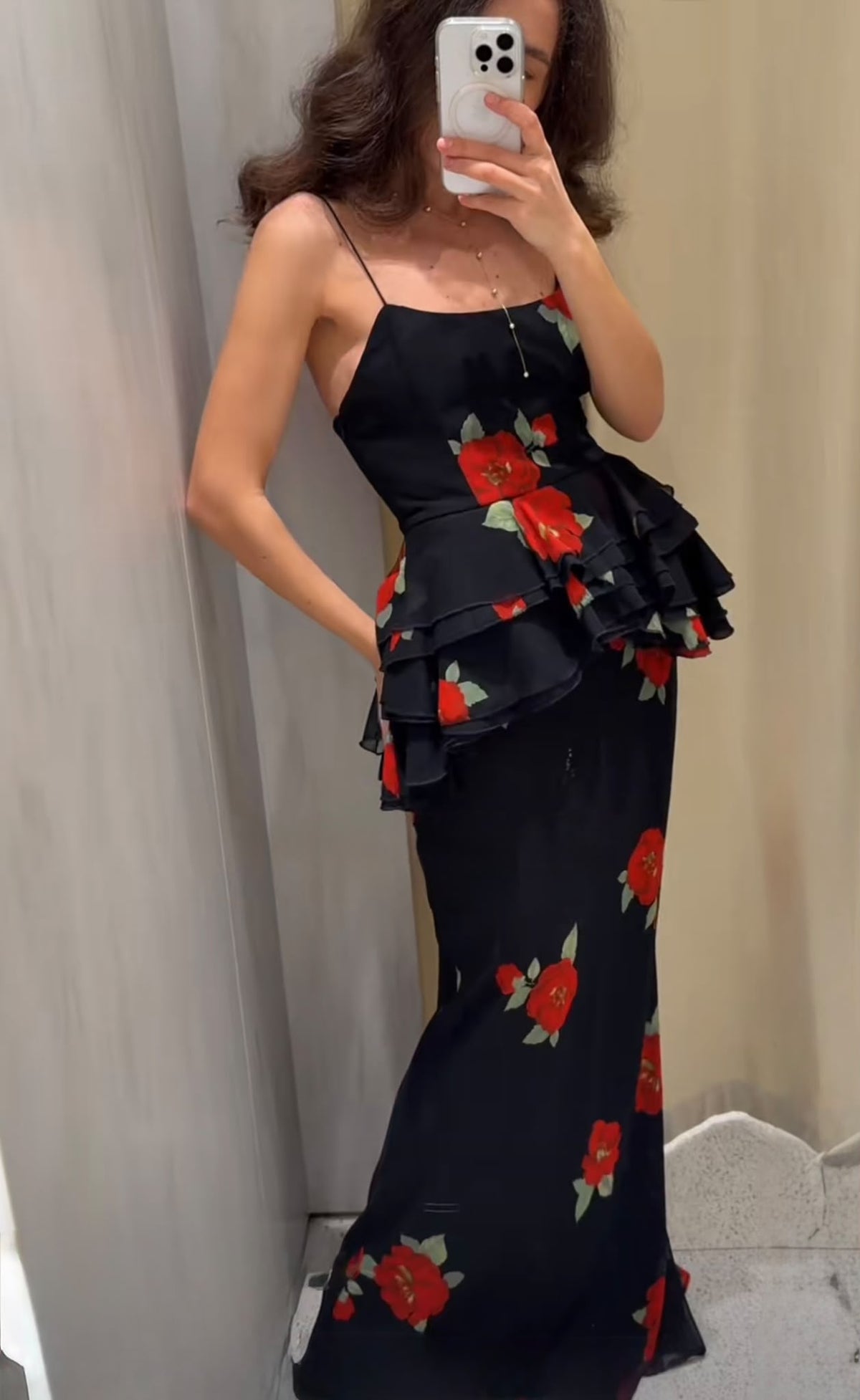 Peplum Ruffle Co-Ord in Floral Print | Zara