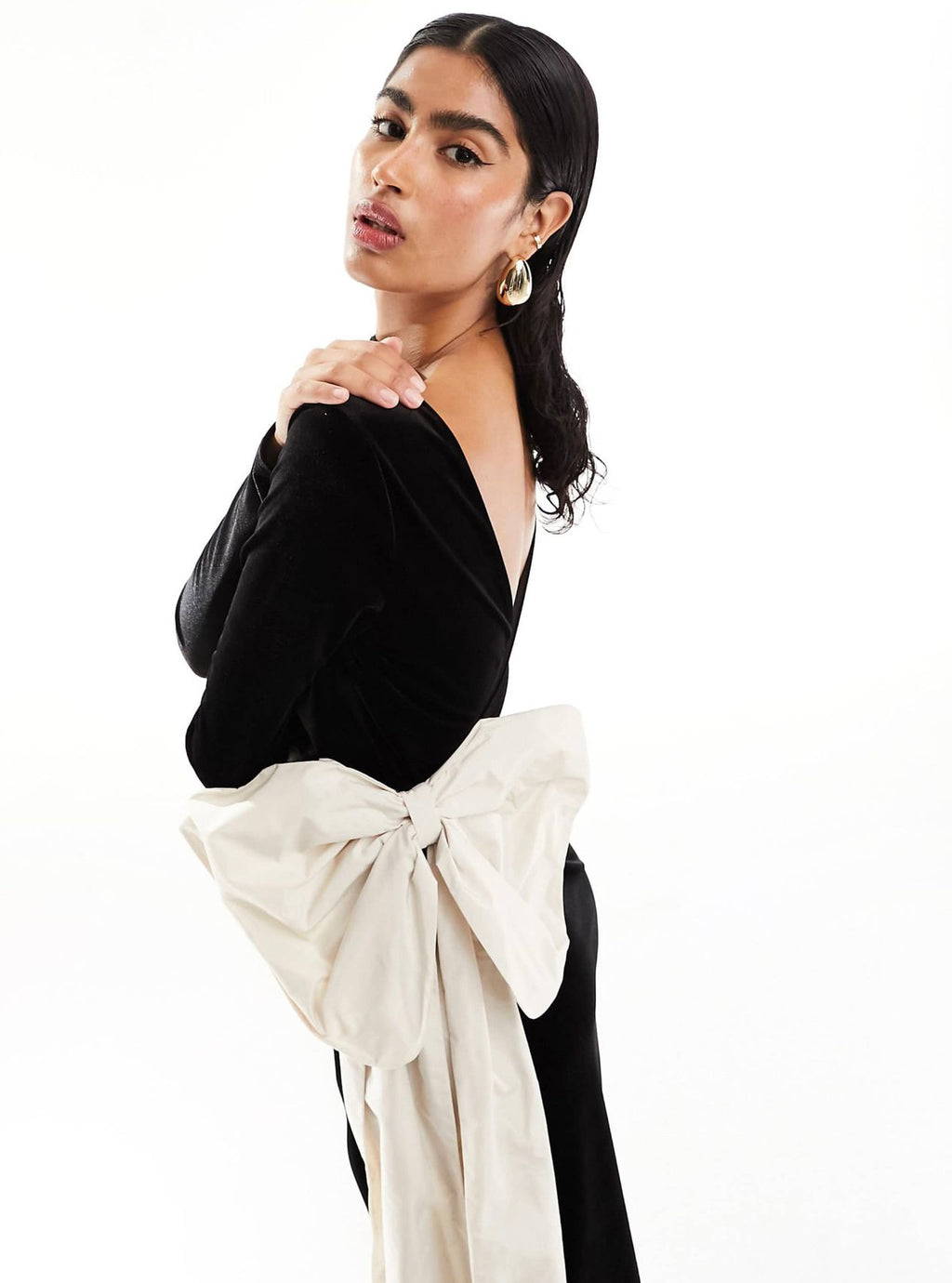 Black Velvet Extreme Bow Dress | ASOS Edition