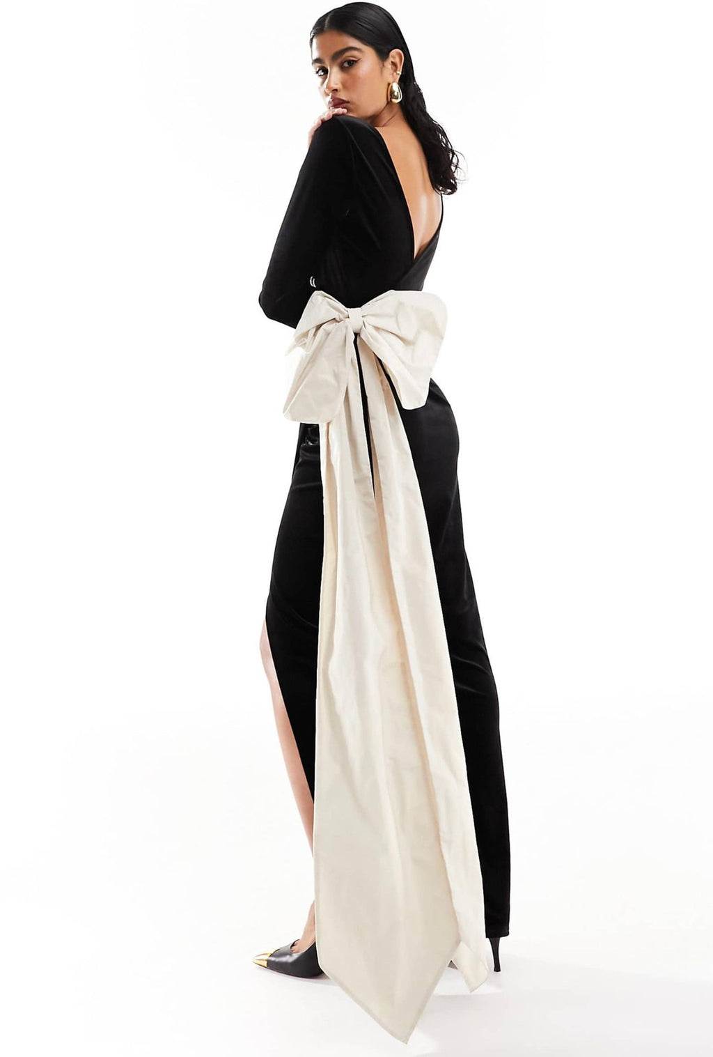 Black Velvet Extreme Bow Dress | ASOS Edition