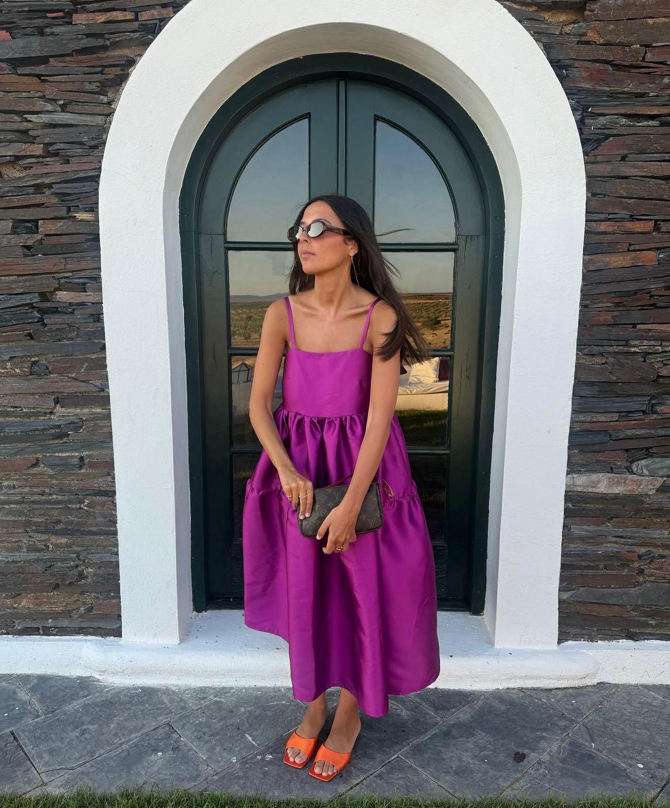 Fuchsia Tier Midi Dress | Buzina