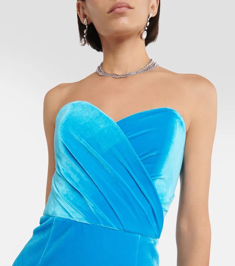 Blue Bernadette Velvet Dress | Rebecca Vallance