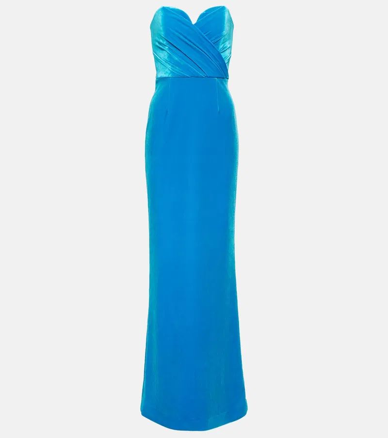 Blue Bernadette Velvet Dress | Rebecca Vallance