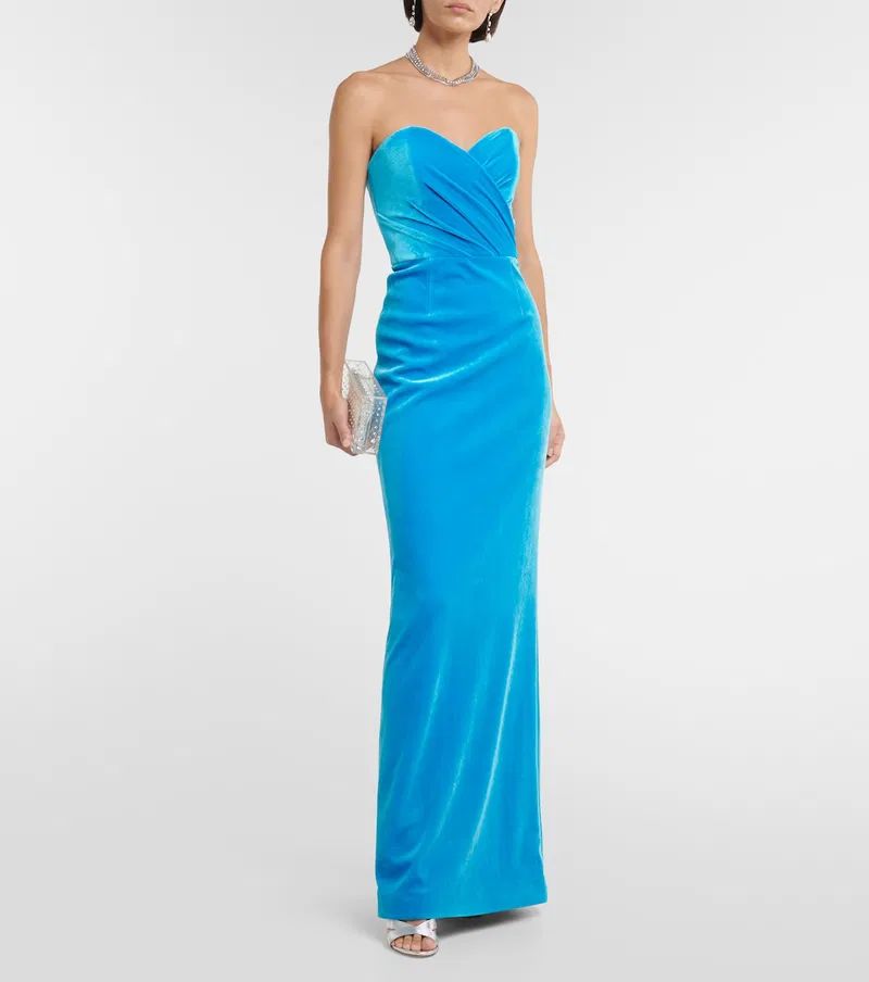 Blue Bernadette Velvet Dress | Rebecca Vallance