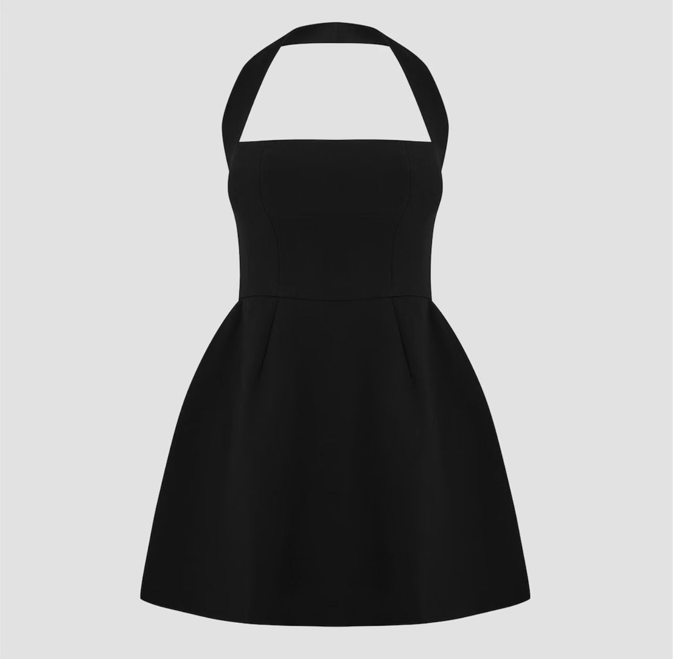 Halter Neck Mini Dress In Black | Odd Muse