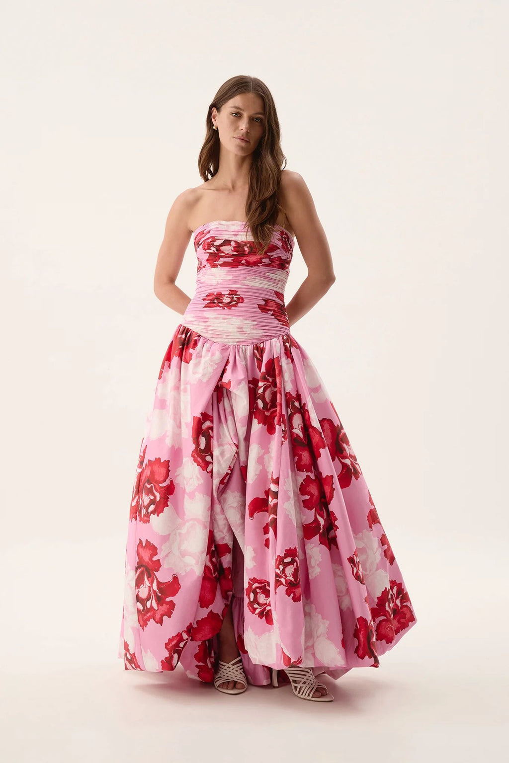 Behold Maxi Dress In Pink Boldly Blooming | Aje