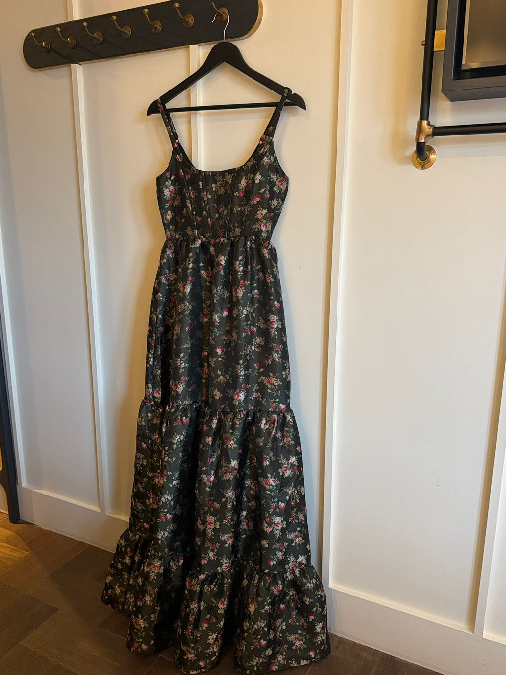 Corset Tier Floral Black Dress | Lulus