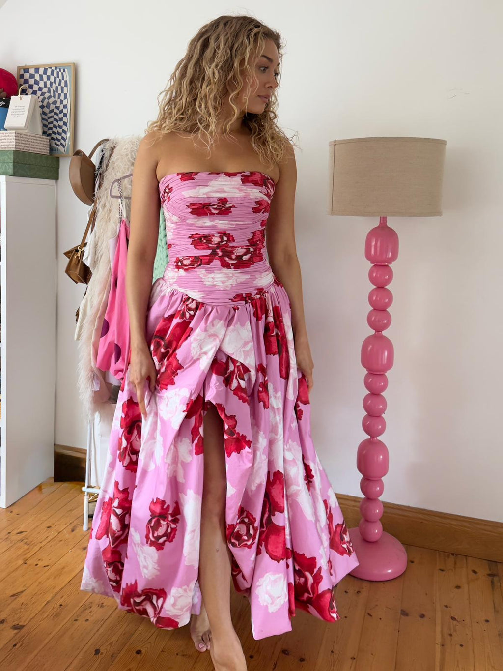 Behold Maxi Dress In Pink Boldly Blooming | Aje